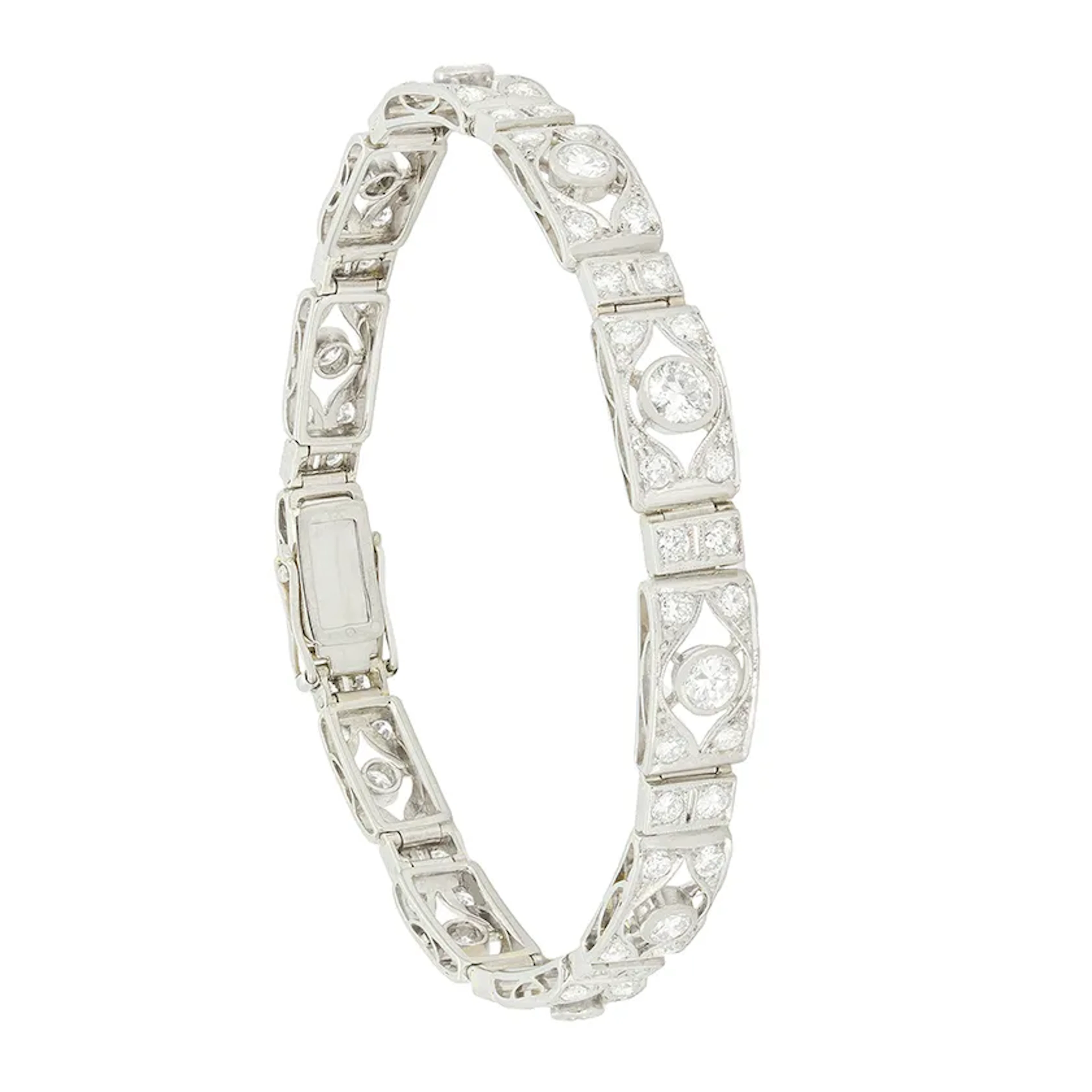 Art Deco 4.10ct Diamond Bracelet, c.1920s