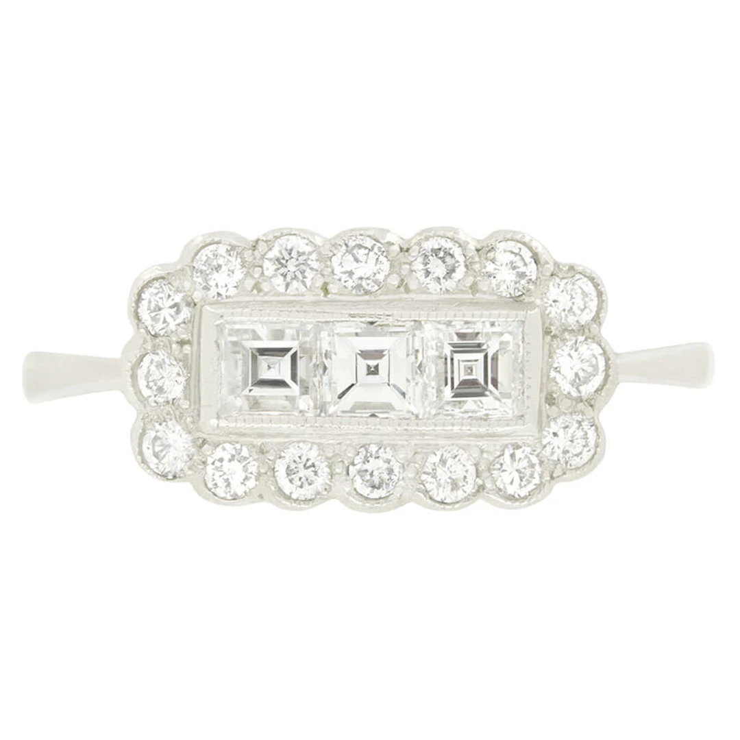 Vintage 0.60ct Diamond Custer Ring, c.1950s