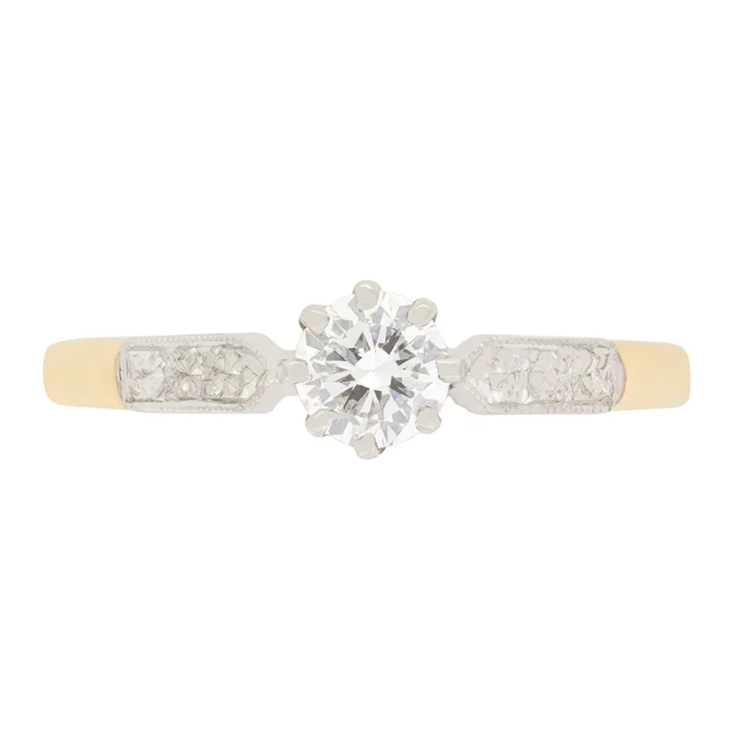 Vintage 0.45ct Diamond Solitaire Ring, c.1950s