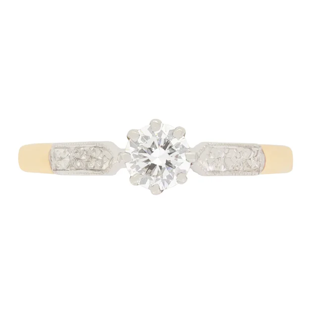 Vintage 0.45ct Diamond Solitaire Ring, c.1950s