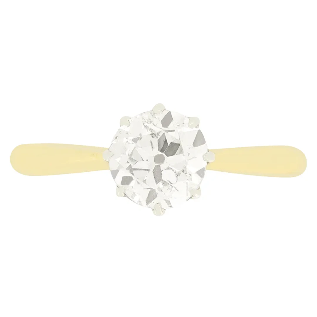 Edwardian 0.90ct Diamond Solitaire Ring, c.1910s