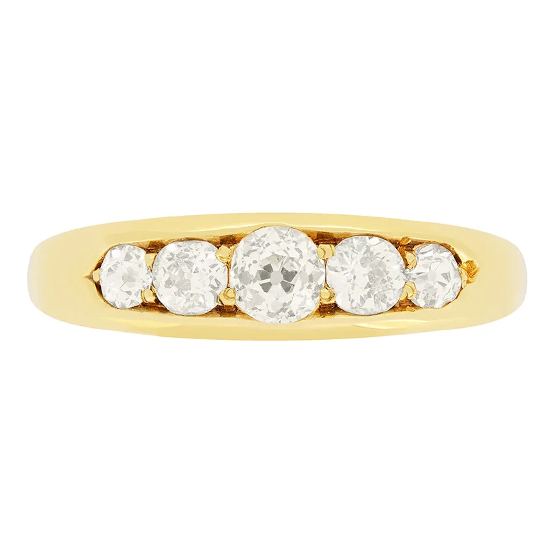 Victorian 0.90ct Diamond Five Stone Ring, c.1880