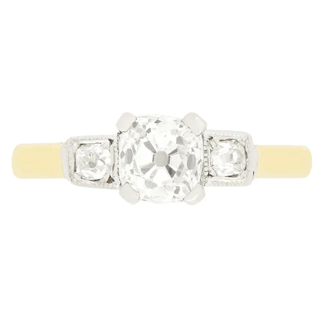 Edwardian 0.75ct Diamond Trilogy Ring, c.1910s