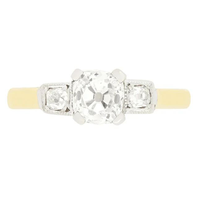 Edwardian 0.75ct Diamond Trilogy Ring, c.1910s