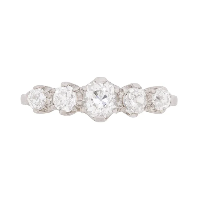Edwardian Five Stone Diamond Ring, c.1910