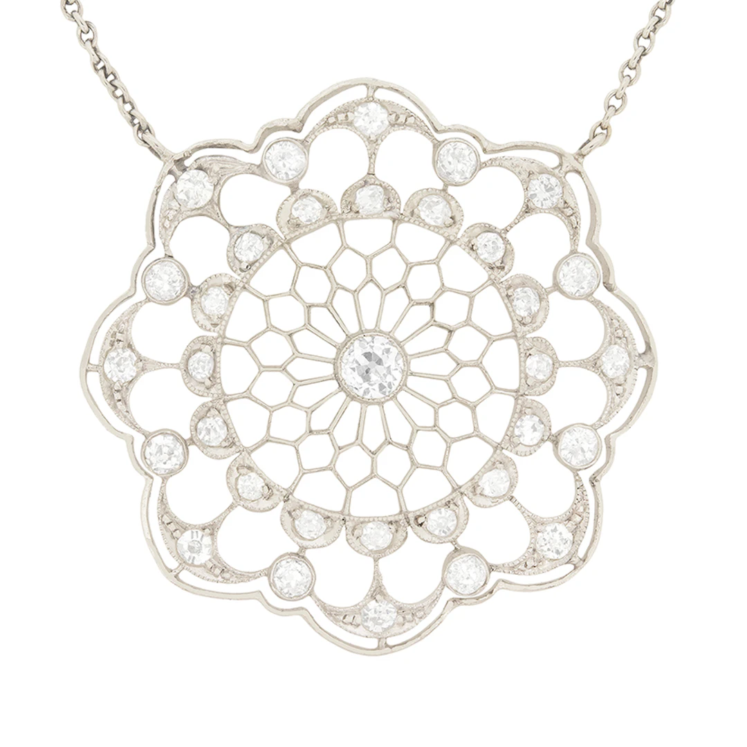 Art Deco 0.92ct Diamond Pendant Necklace, c.1920s