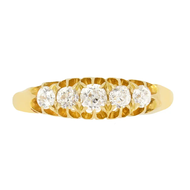 Victorian 0.70ct Diamond Five Stone Ring, c.1880s