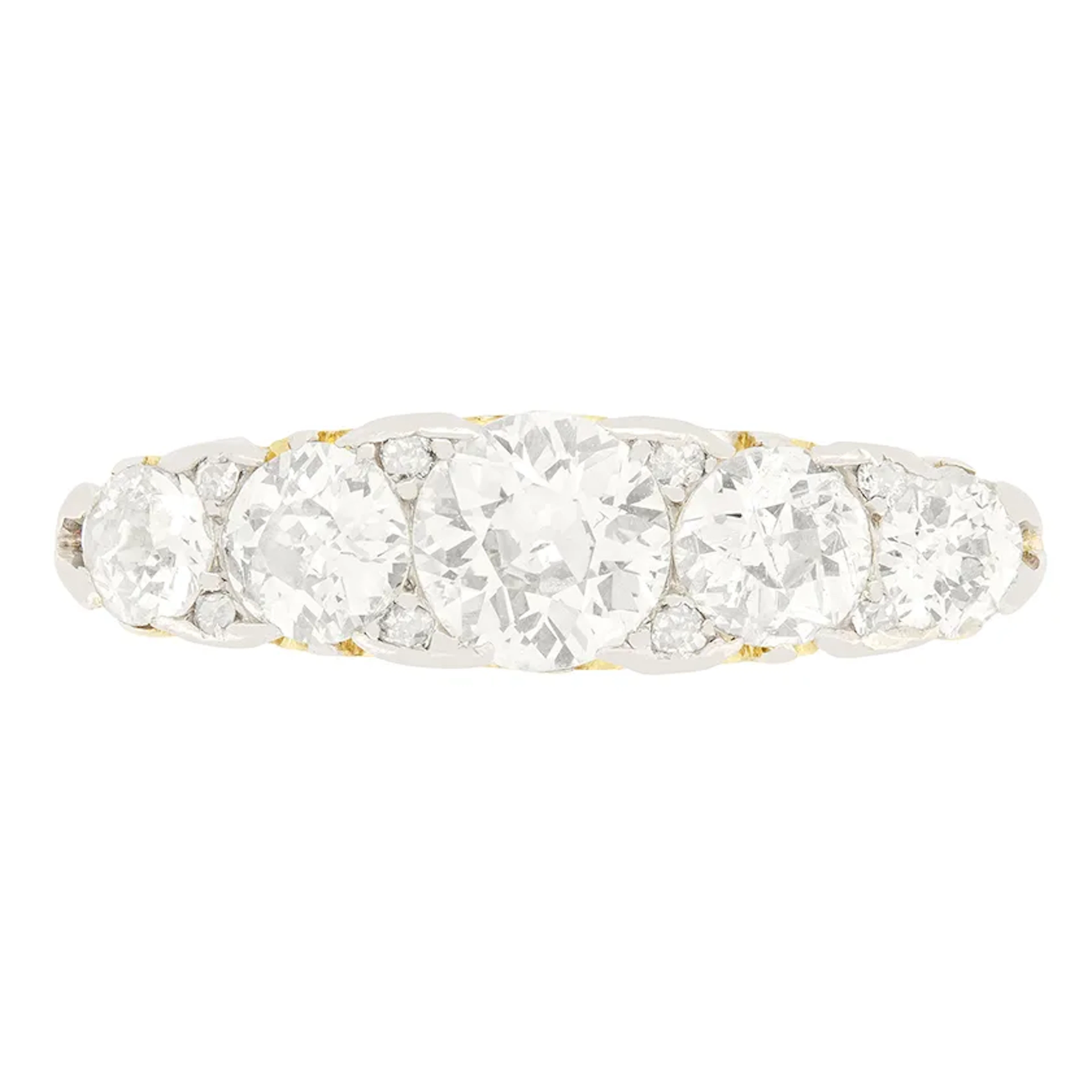 Victorian 2.60ct Diamond Five Stone Ring, c.1880s
