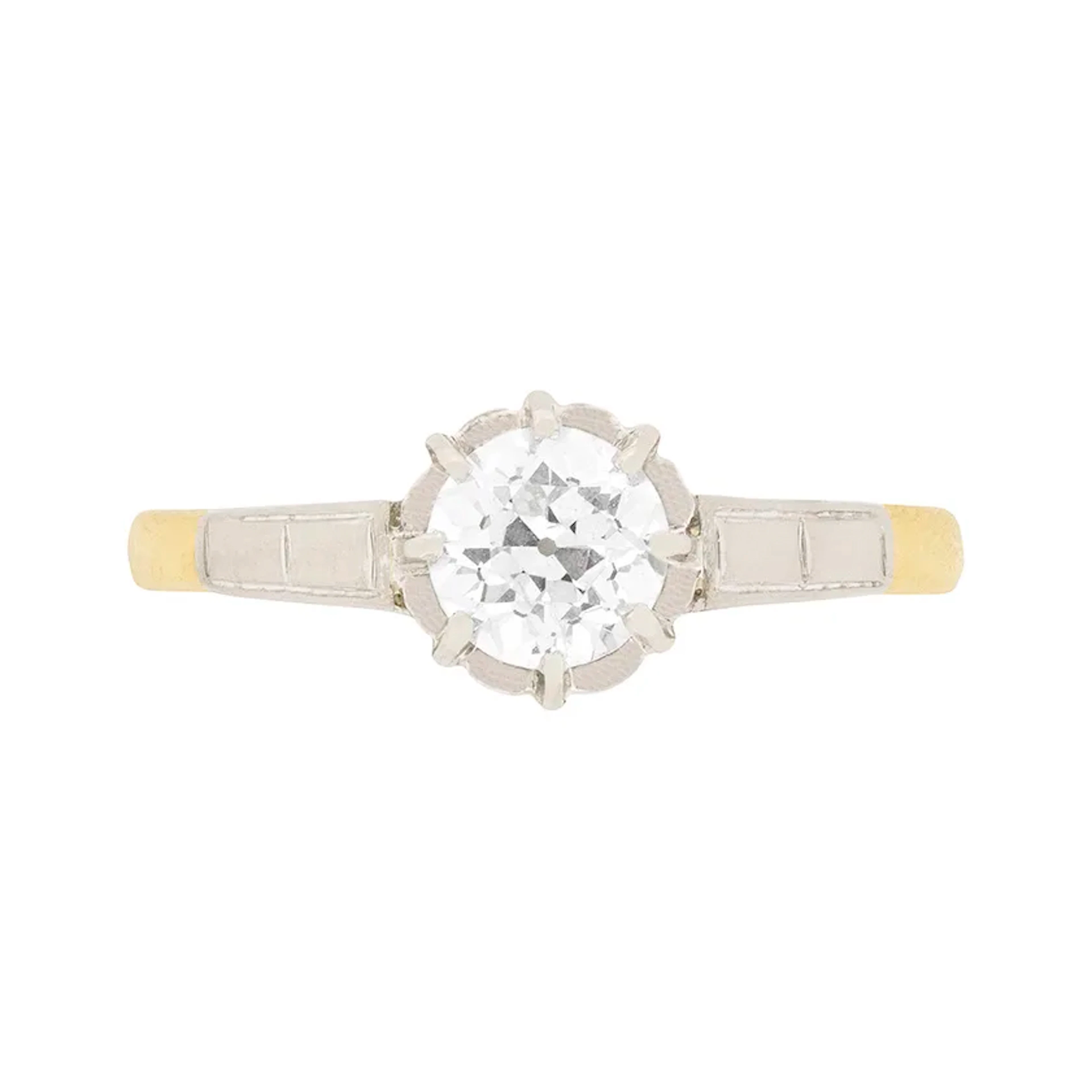 Edwardian 0.70ct Diamond Solitaire Engagement Ring, c.1910s