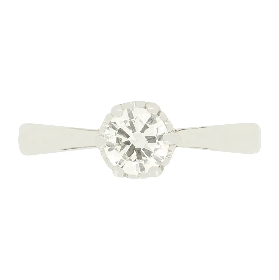 Art Deco 0.70ct Diamond Solitaire Ring, c.1920s