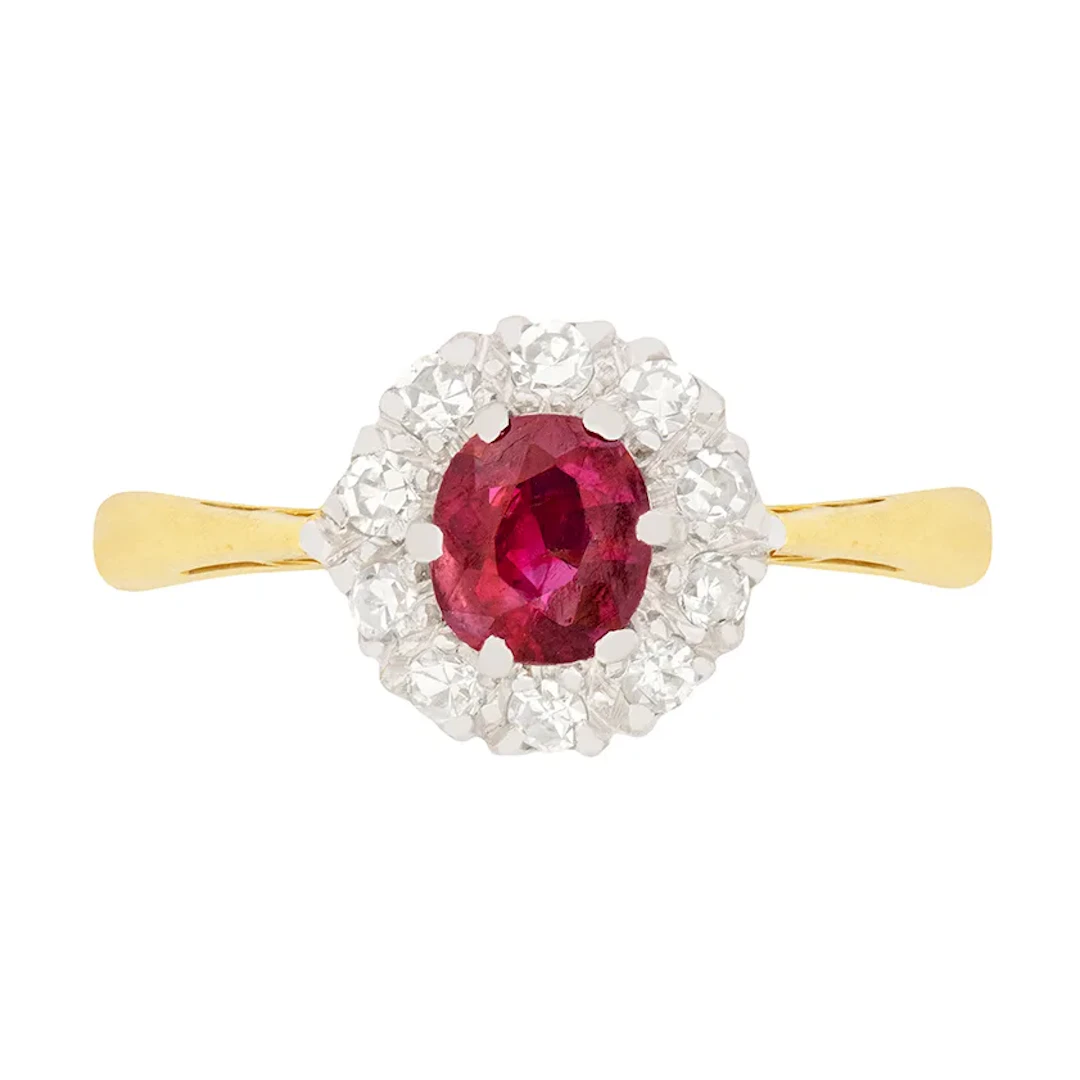 Vintage 0.60ct Ruby and Diamond Ring, c.1950s