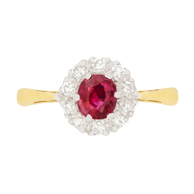 Vintage 0.60ct Ruby and Diamond Ring, c.1950s