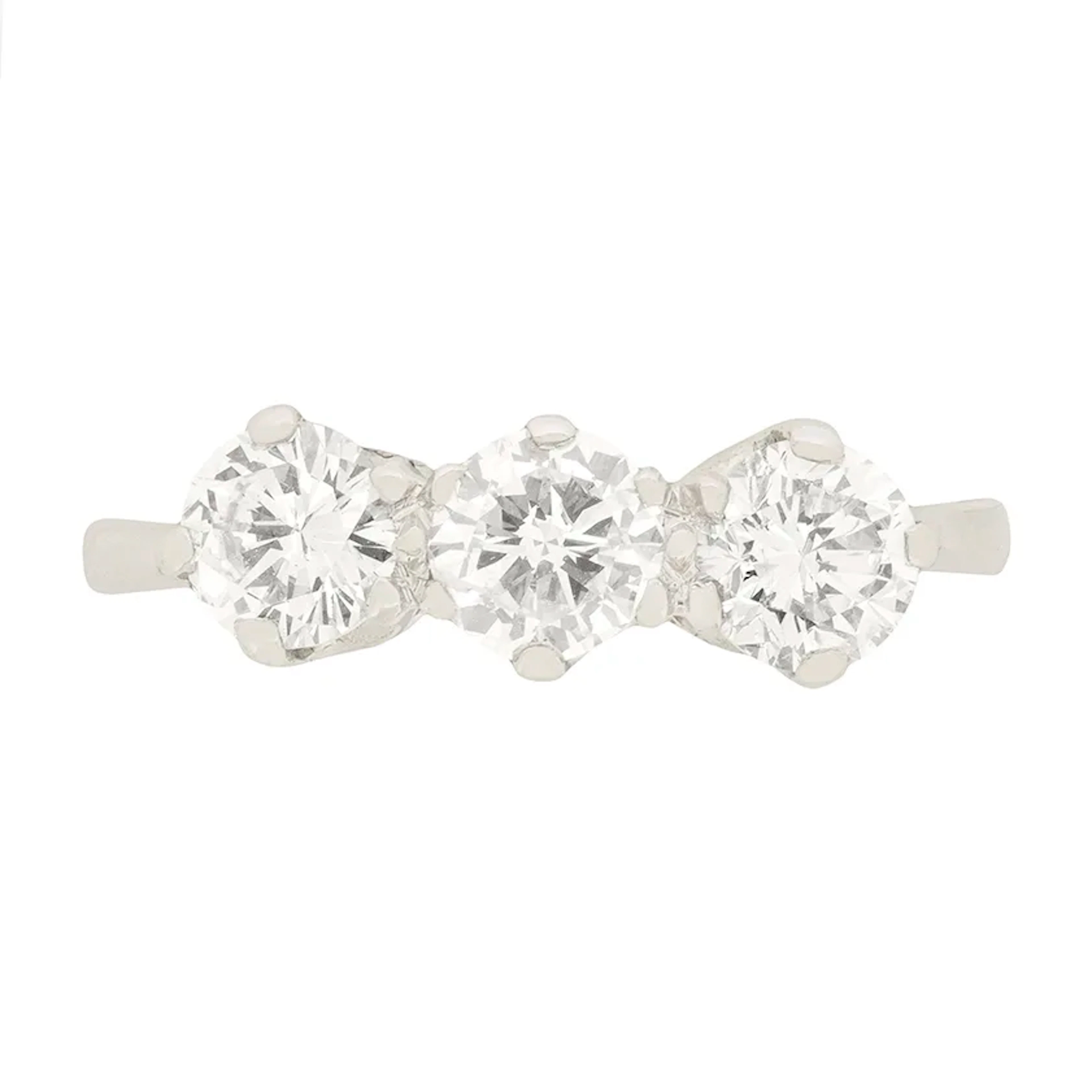 Vintage 1.10ct Diamond Three Stone Ring, c.1960s