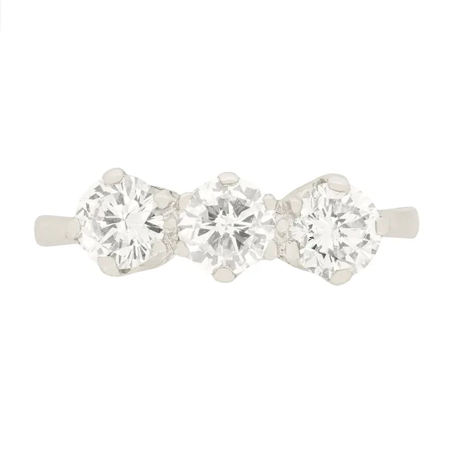 Vintage 1.10ct Diamond Three Stone Ring, c.1960s