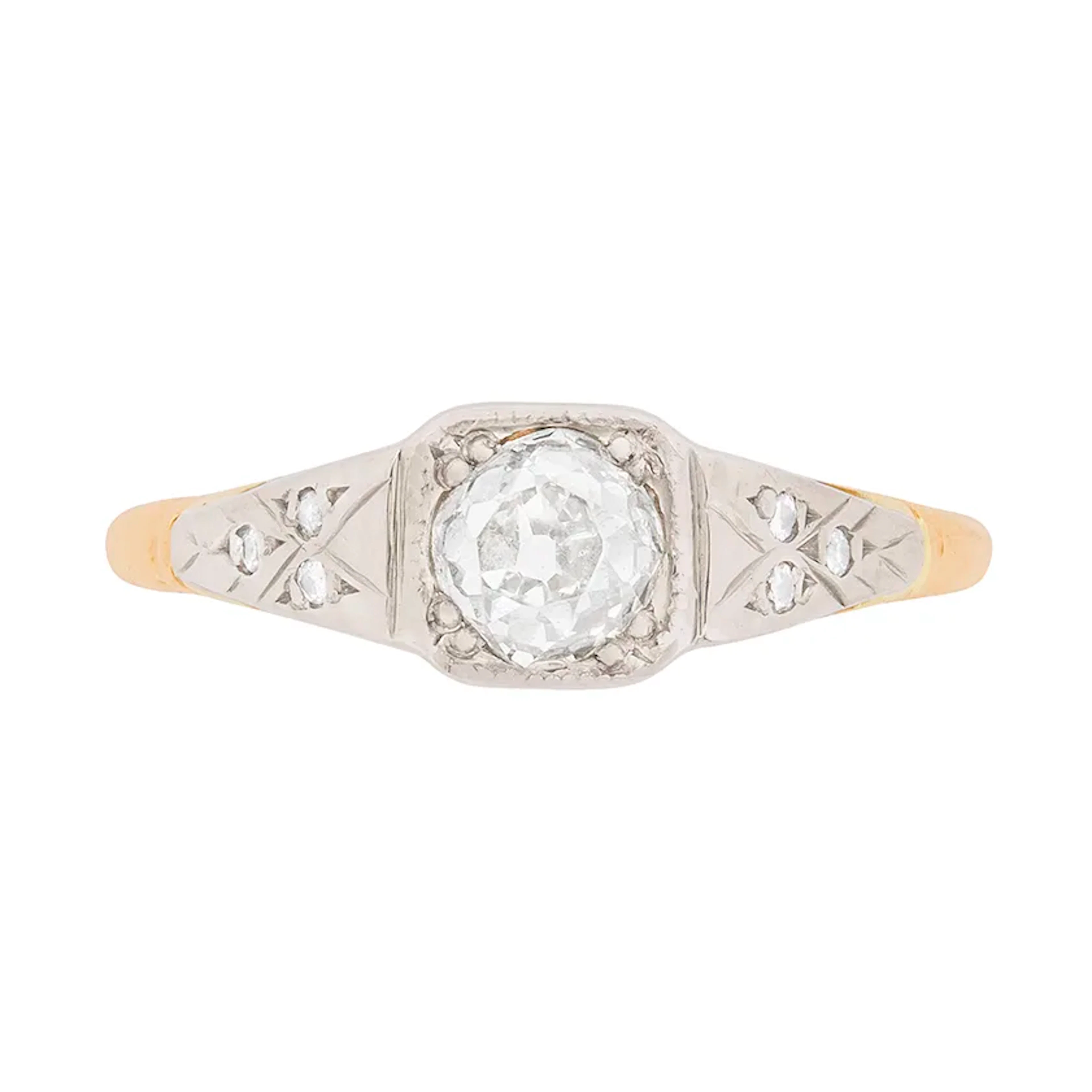 Victorian 0.30ct Diamond Solitaire Engagement Ring, c.1900s