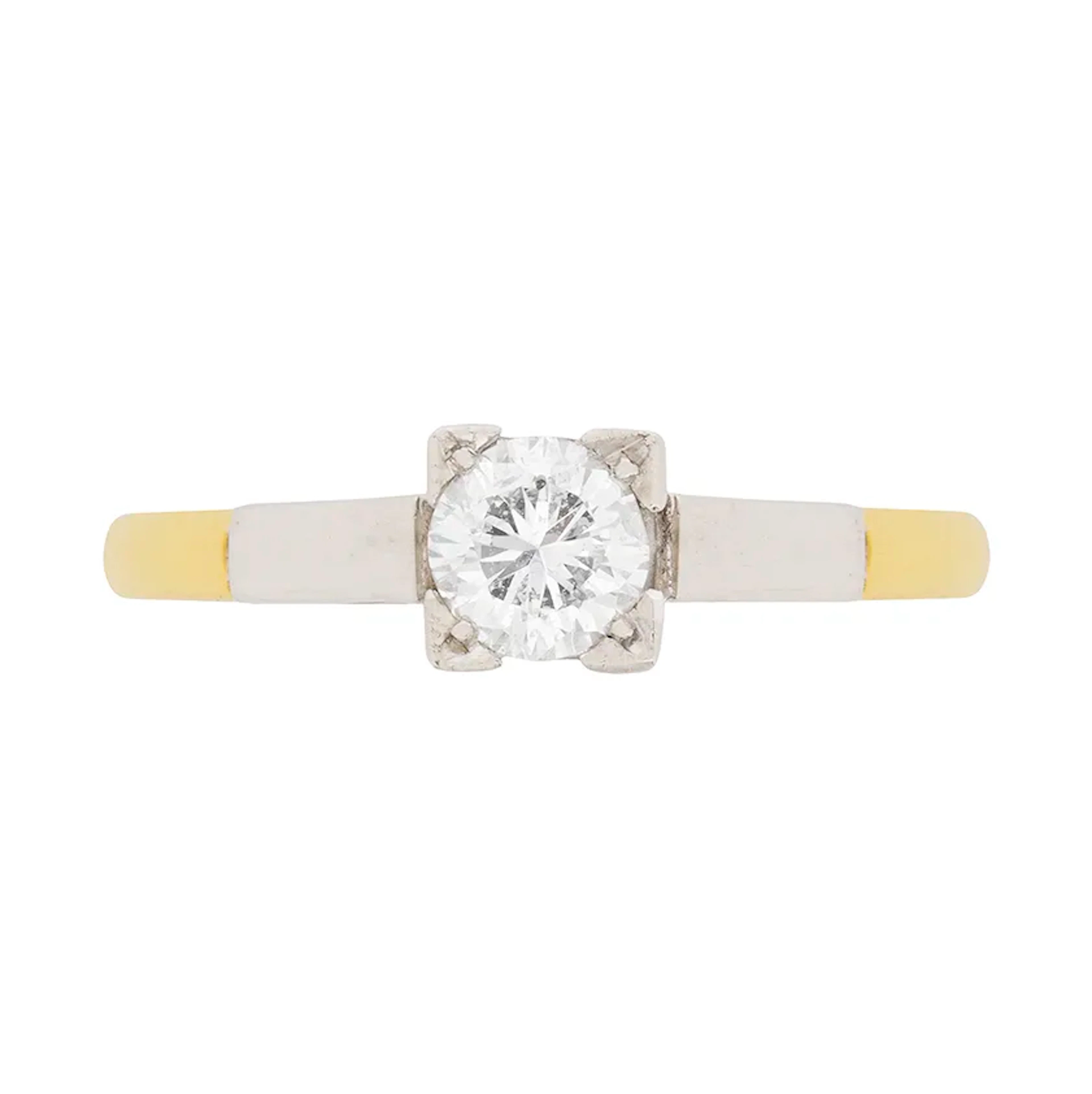 Late Deco 0.45ct Diamond Solitaire Ring, c.1940s