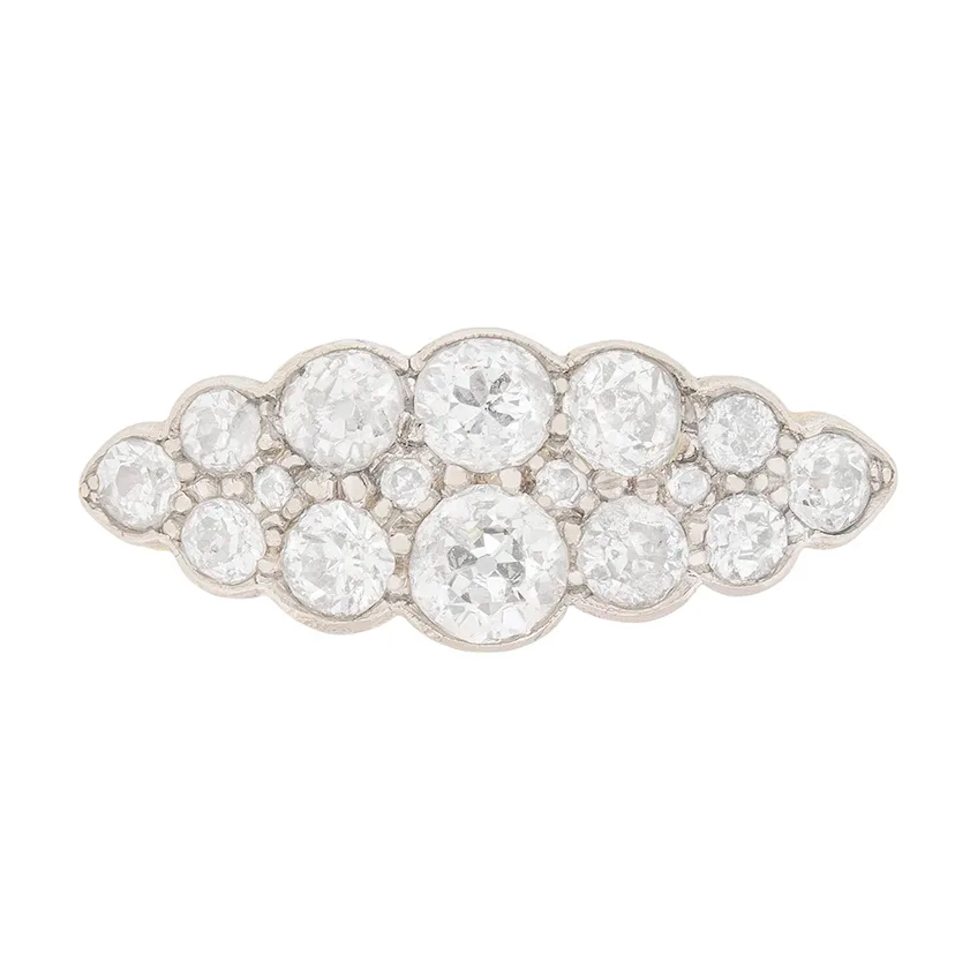 Edwardian Diamond Boat Dress Ring, c.1910