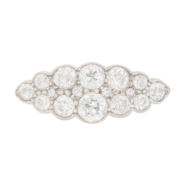 Edwardian Diamond Boat Dress Ring, c.1910