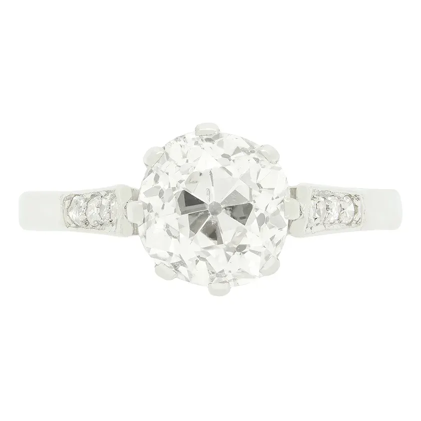 Art Deco 1.70ct Diamond Solitaire Ring, c.1920s