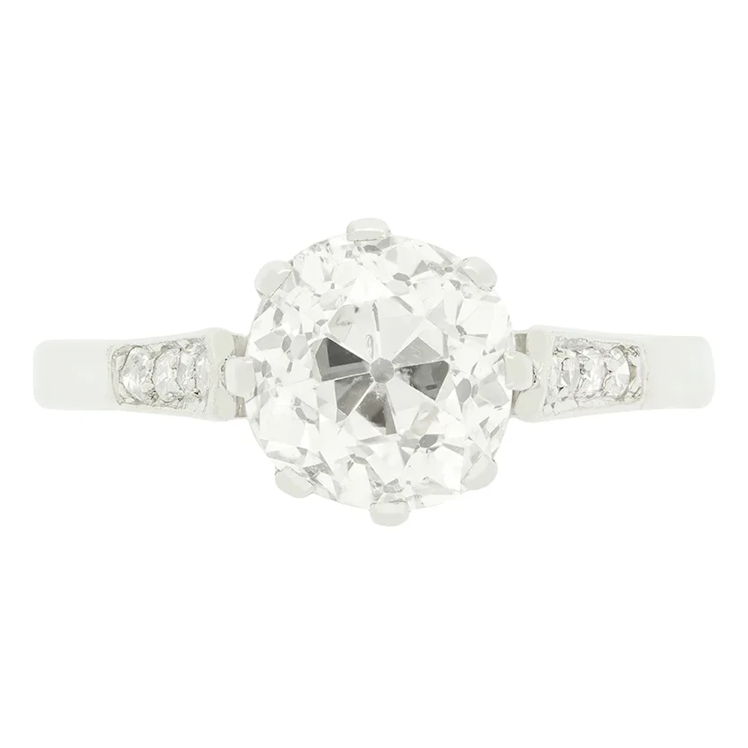 Art Deco 1.70ct Diamond Solitaire Ring, c.1920s