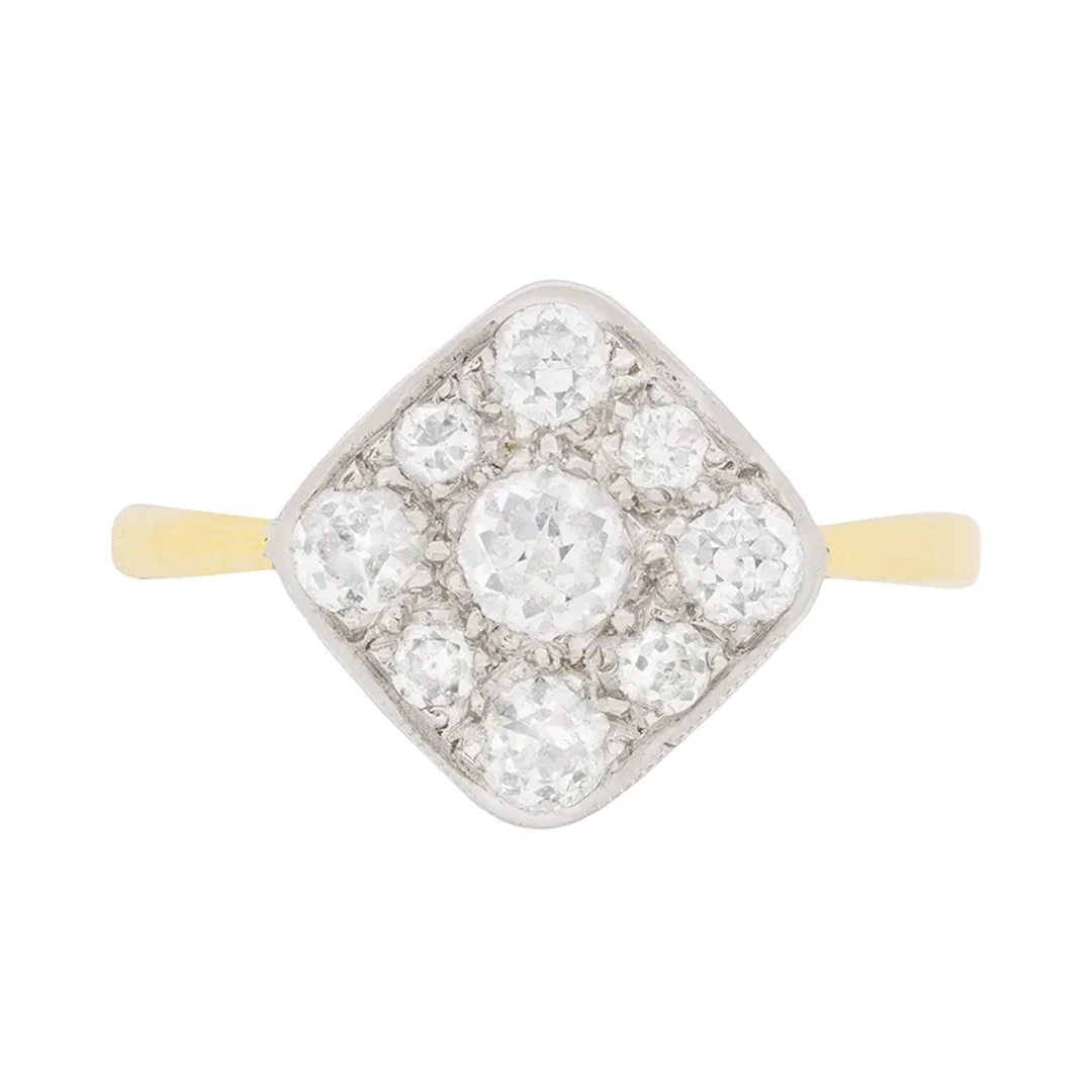 Vintage Diamond Cluster Ring, c.1940s
