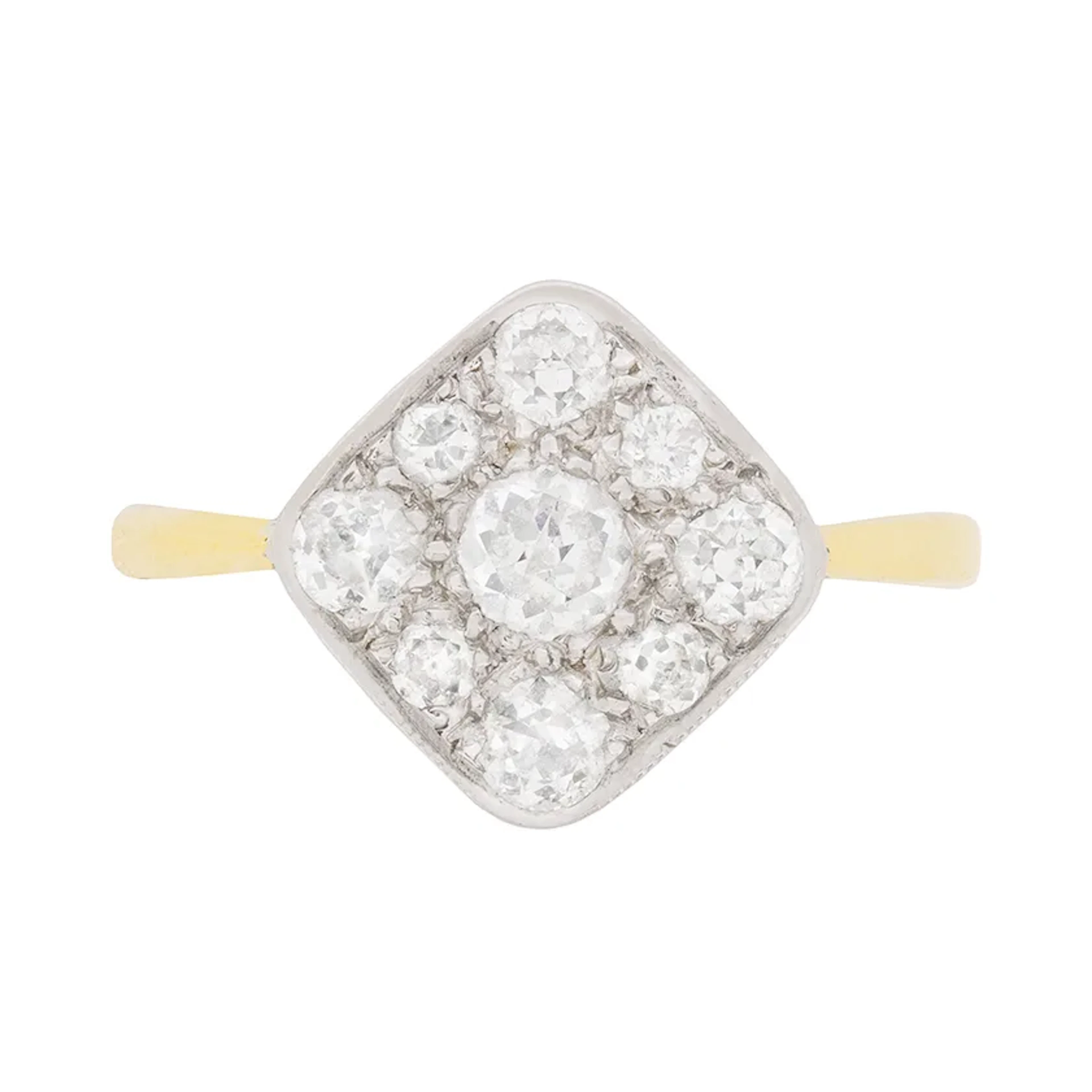 Vintage Diamond Cluster Ring, c.1940s