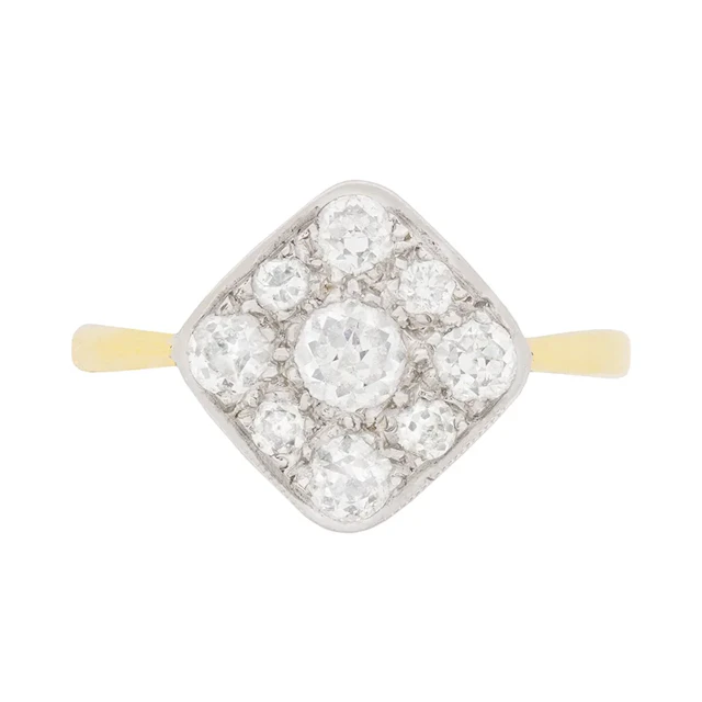 Vintage Diamond Cluster Ring, c.1940s