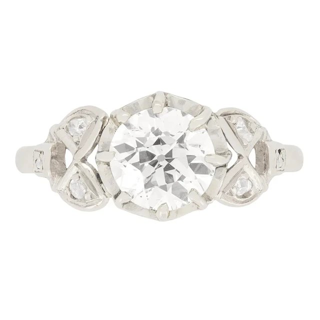 Art Deco 1.08ct Diamond Solitaire Ring, c.1920s