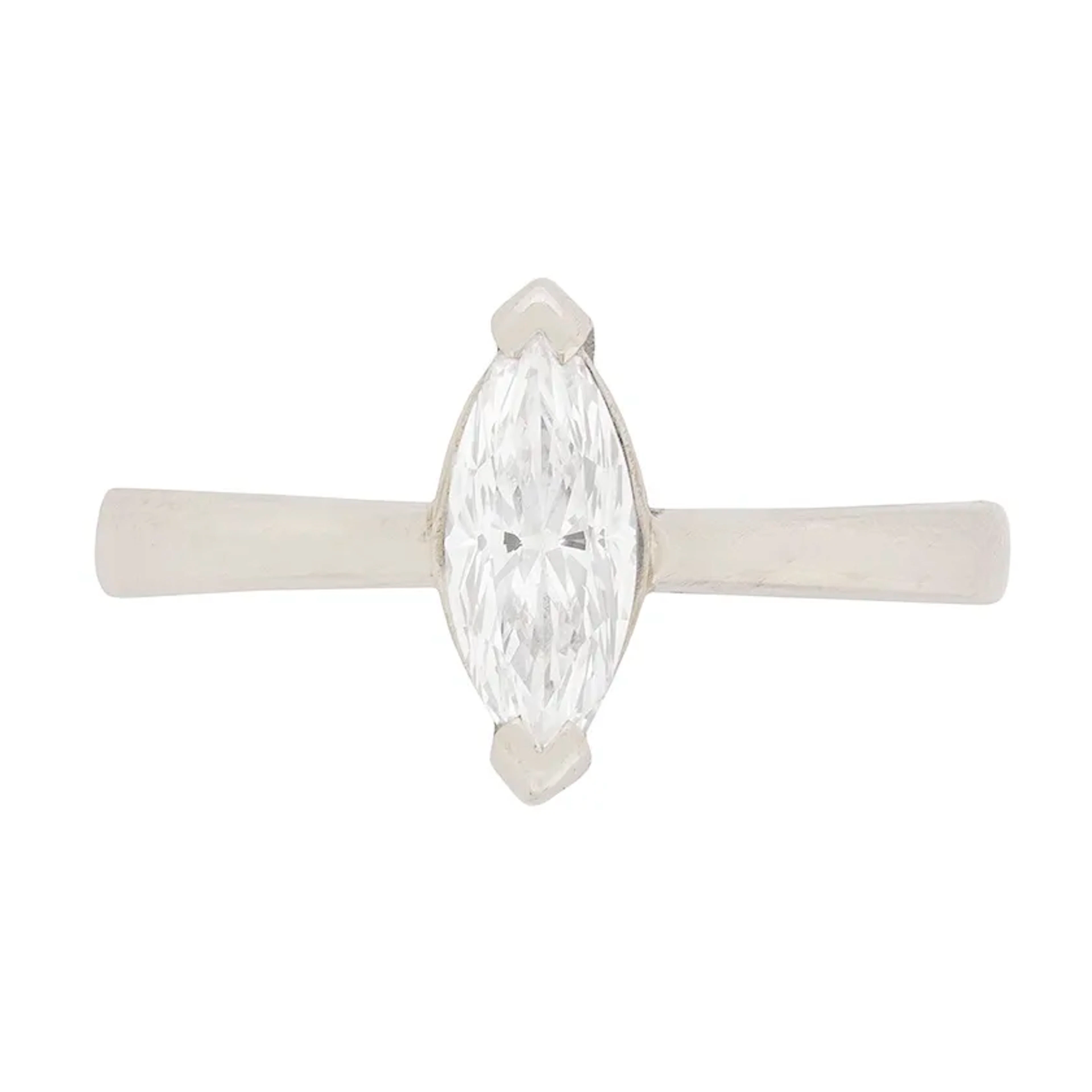 IGI Certified 0.57 Carat Marquise-Shaped Diamond Solitaire Engagement Ring