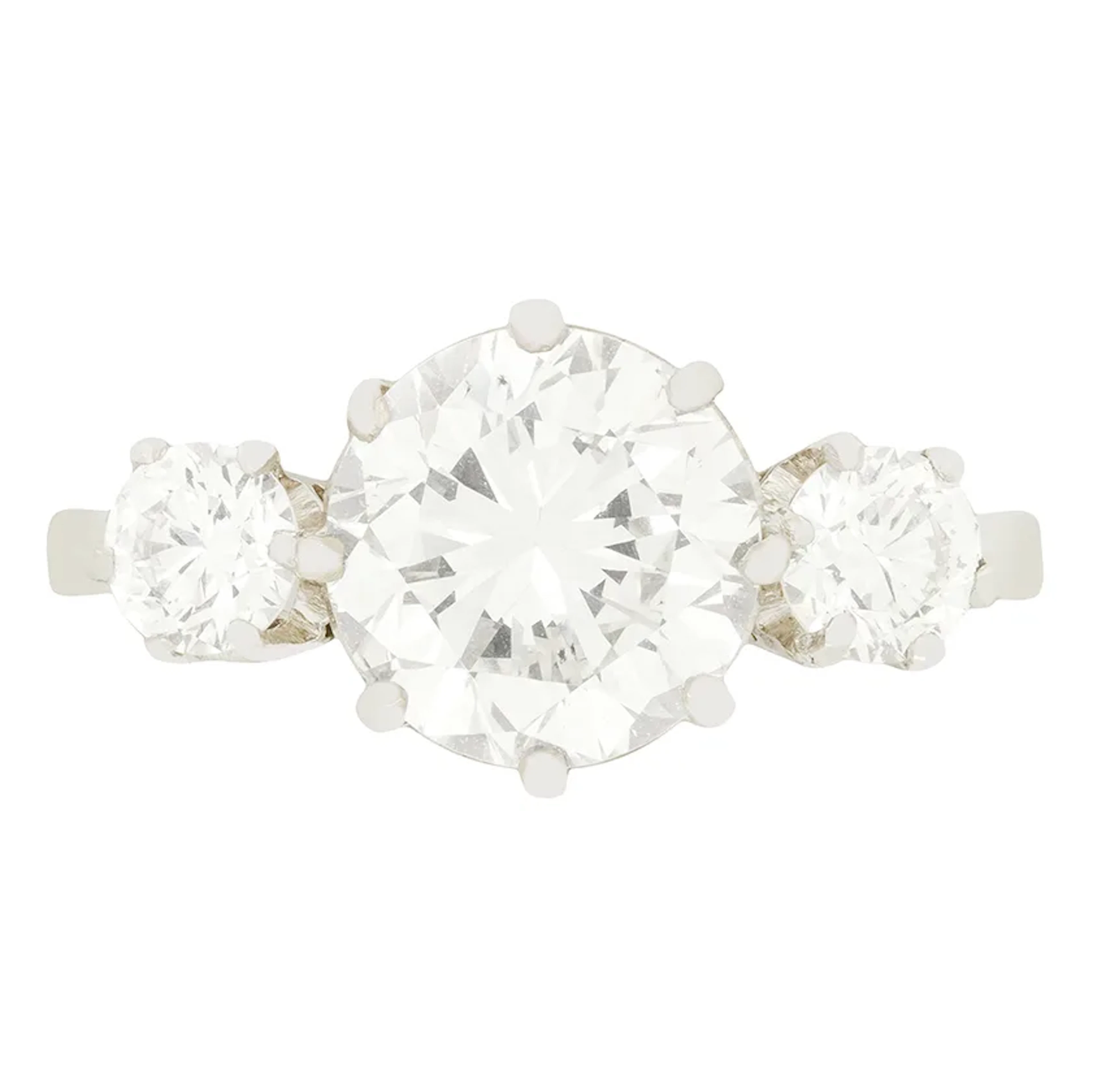 Vintage 3.00ct Diamond Three Stone Ring, c.1950s