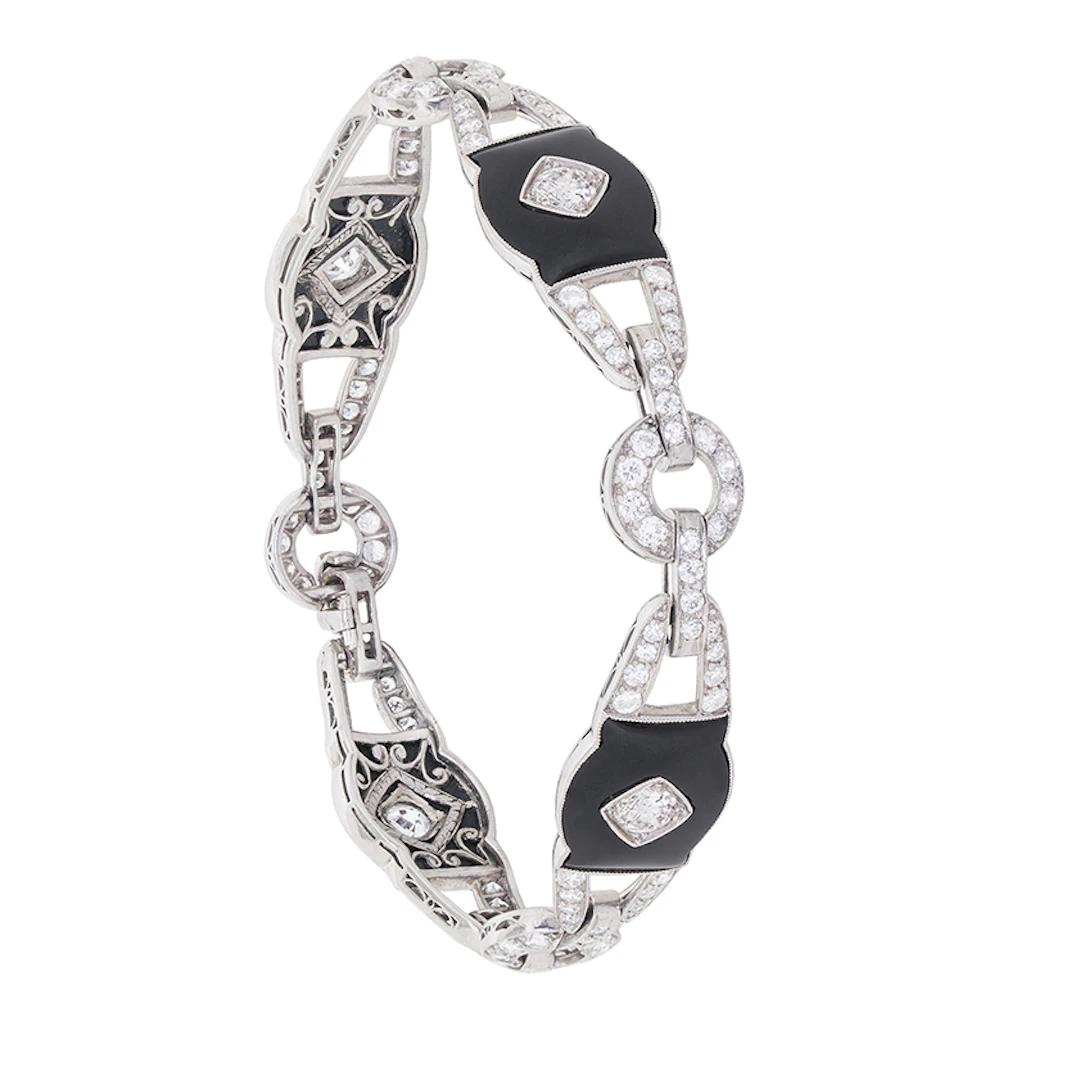 Art Deco Diamond and Onyx Bracelet, c.1920s
