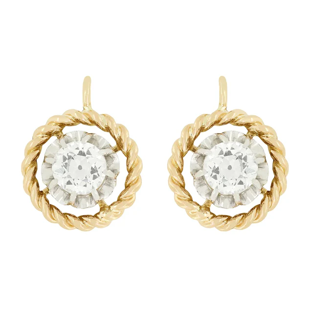 Edwardian 1.30ct Diamond Earrings, c.1910s