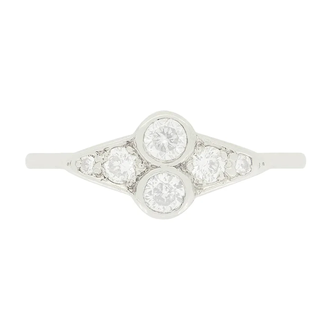 Art Deco 0.42ct Diamond Cluster Ring, c.1930s