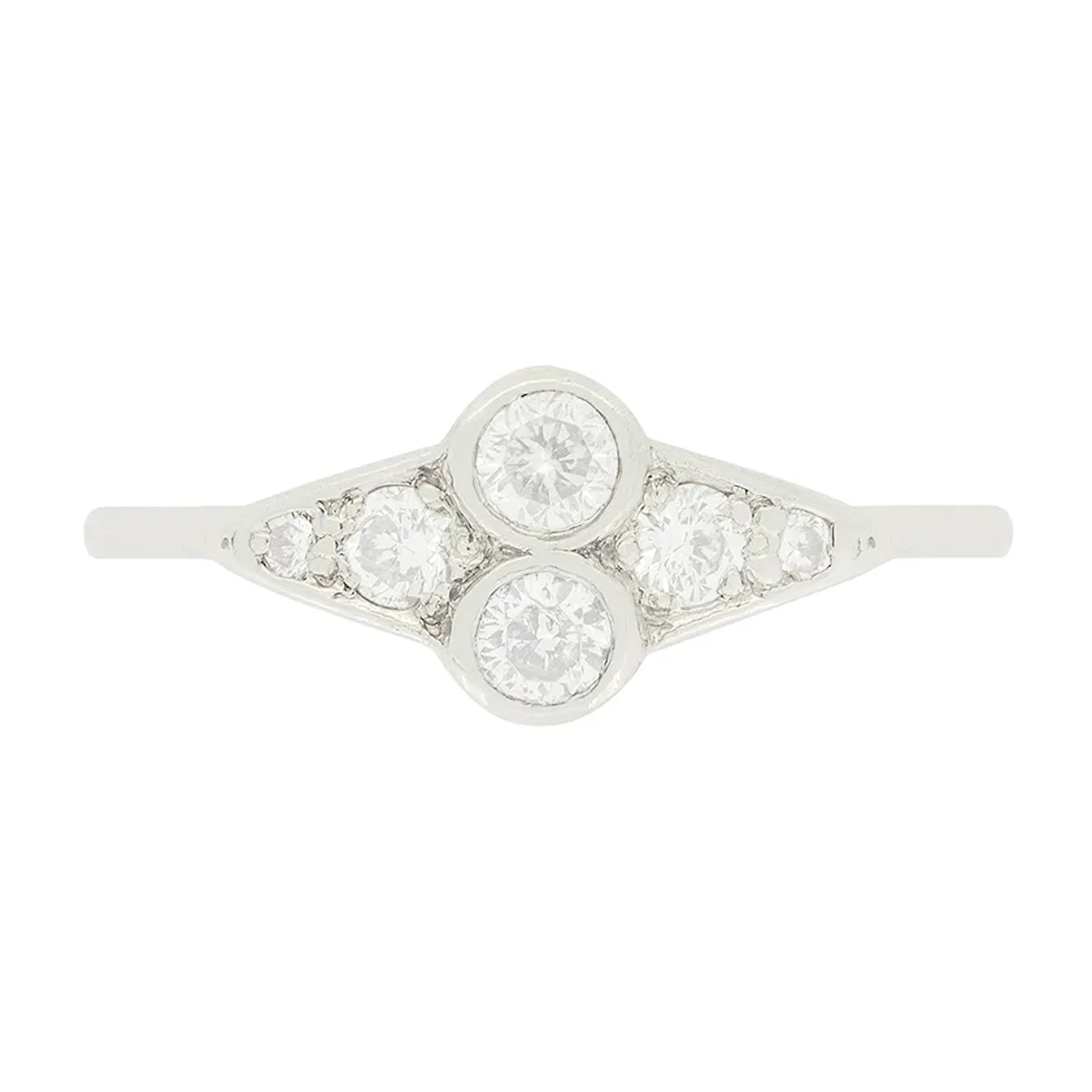 Art Deco 0.42ct Diamond Cluster Ring, c.1930s