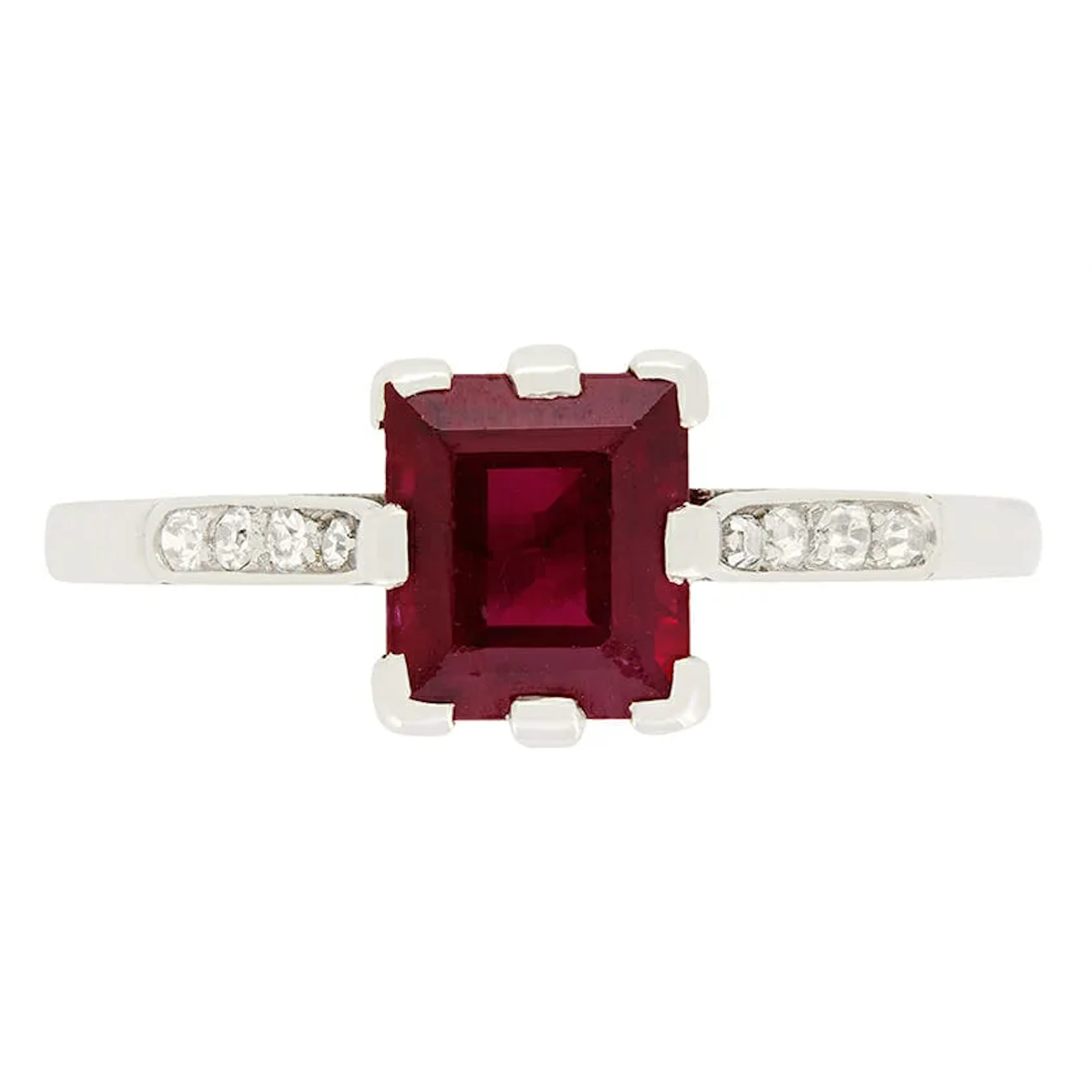 Art Deco 1.50ct Ruby Solitaire Ring, c.1920s