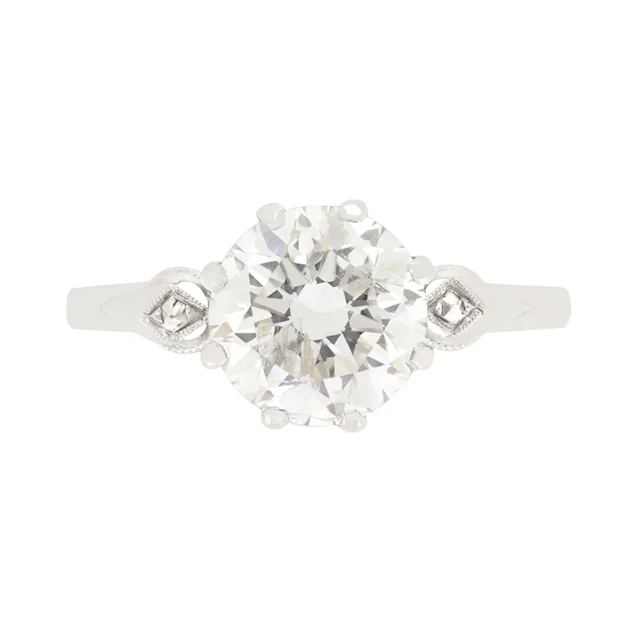 Art Deco 2.30ct Diamond Solitaire Ring, c.1930s