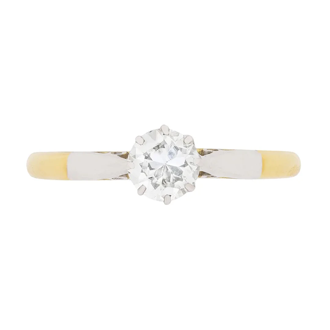 Late Art Deco Diamond Solitaire Engagement Ring, c.1930s