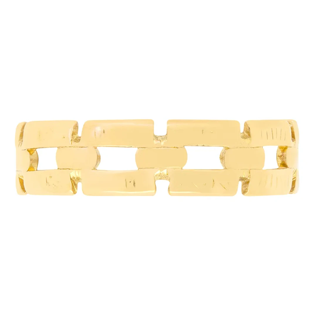 Vintage 22ct Gold Chain Link Band Ring, hallmarked 1952
