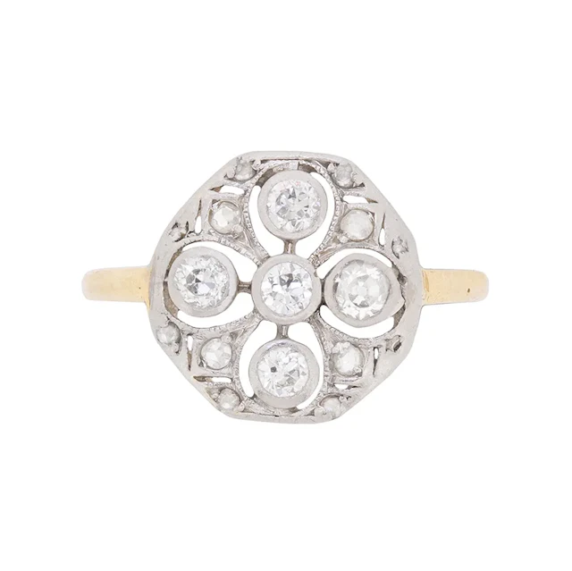 Edwardian Diamond Cluster Ring, c.1910