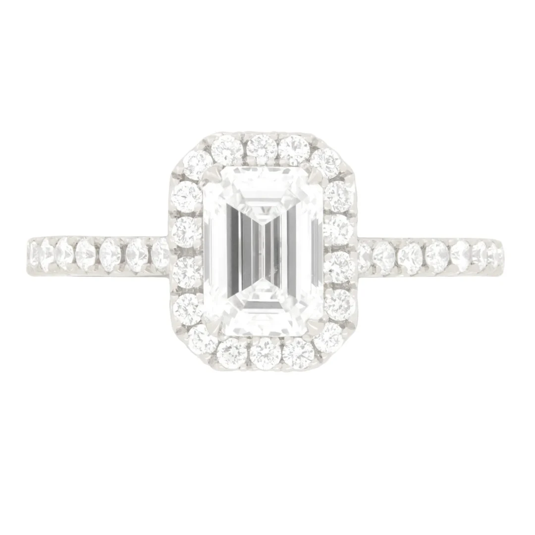 Modern 0.92ct Diamond Halo Ring