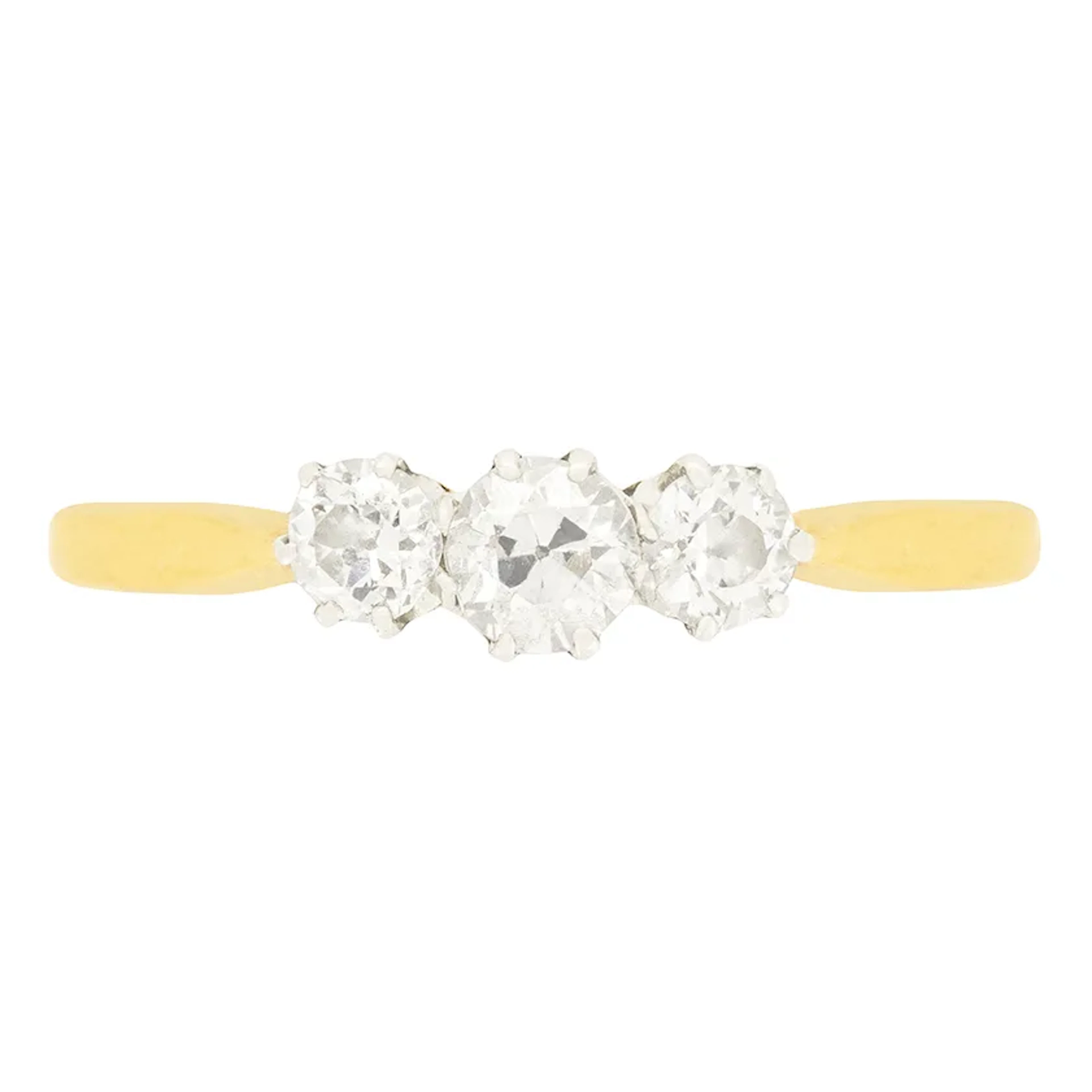 Edwardian 0.55ct Diamond Trilogy Ring, c.1910s