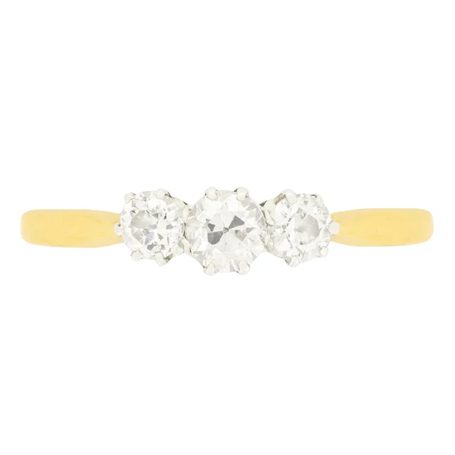 Edwardian 0.55ct Diamond Trilogy Ring, c.1910s