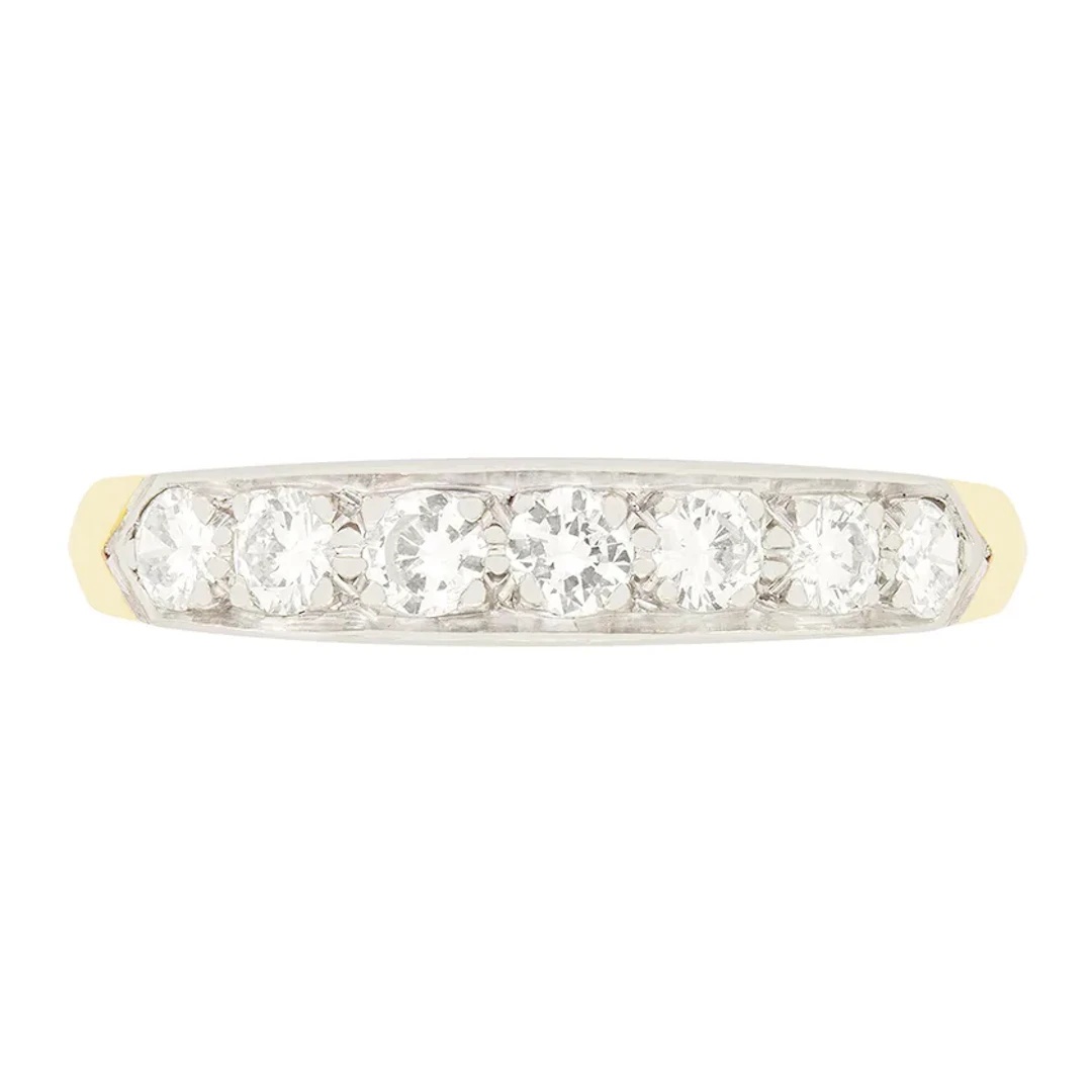 Vintage 0.70ct Diamond Half Eternity Ring, c.1960s