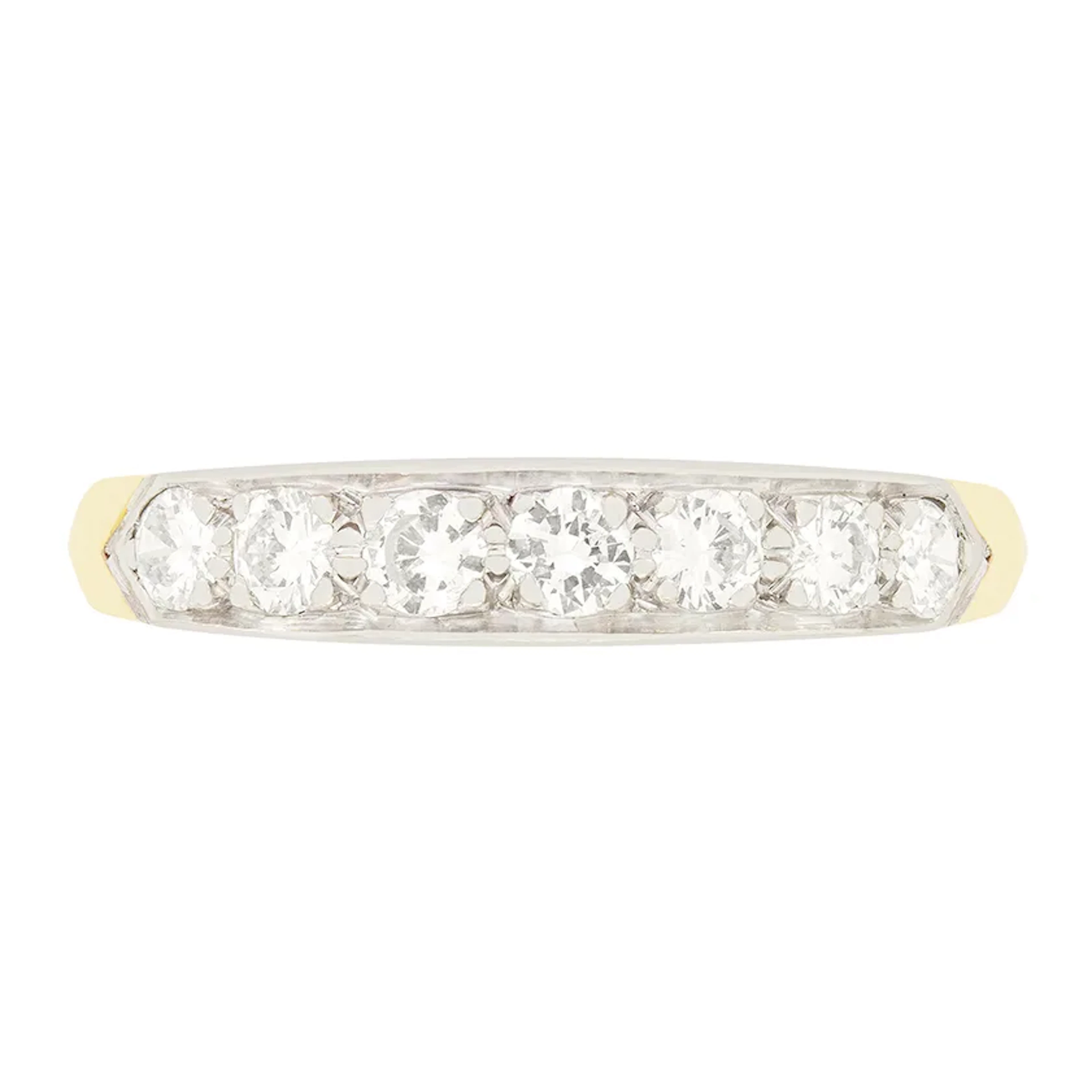 Vintage 0.70ct Diamond Half Eternity Ring, c.1960s