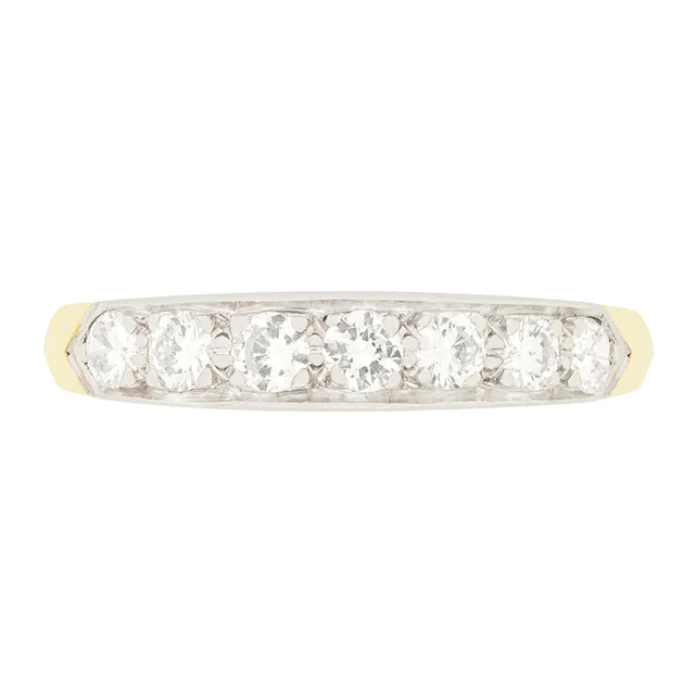 Vintage 0.70ct Diamond Half Eternity Ring, c.1960s