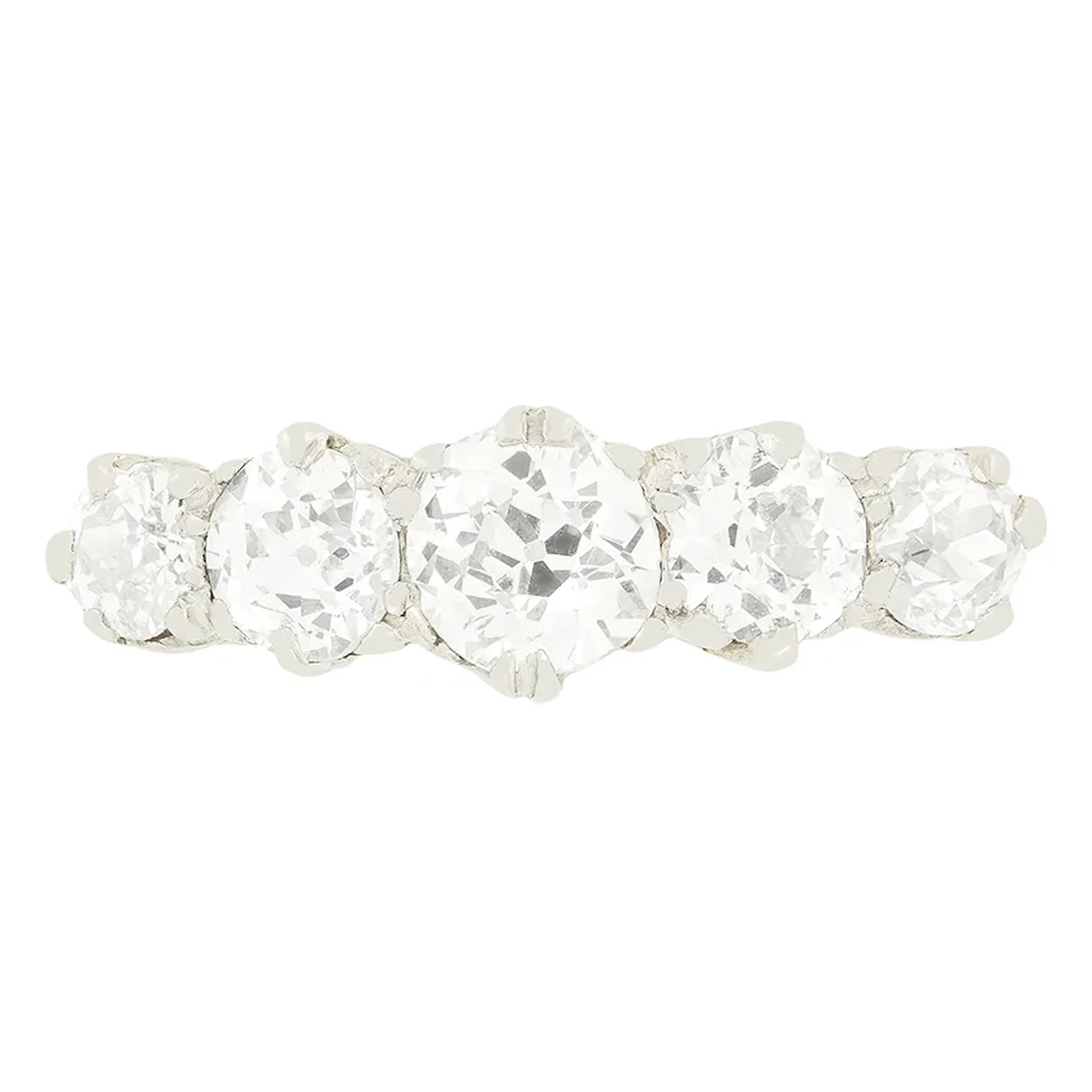 Edwardian 1.50ct Diamond Five Stone Ring, c.1910s