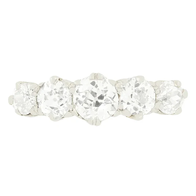 Edwardian 1.50ct Diamond Five Stone Ring, c.1910s
