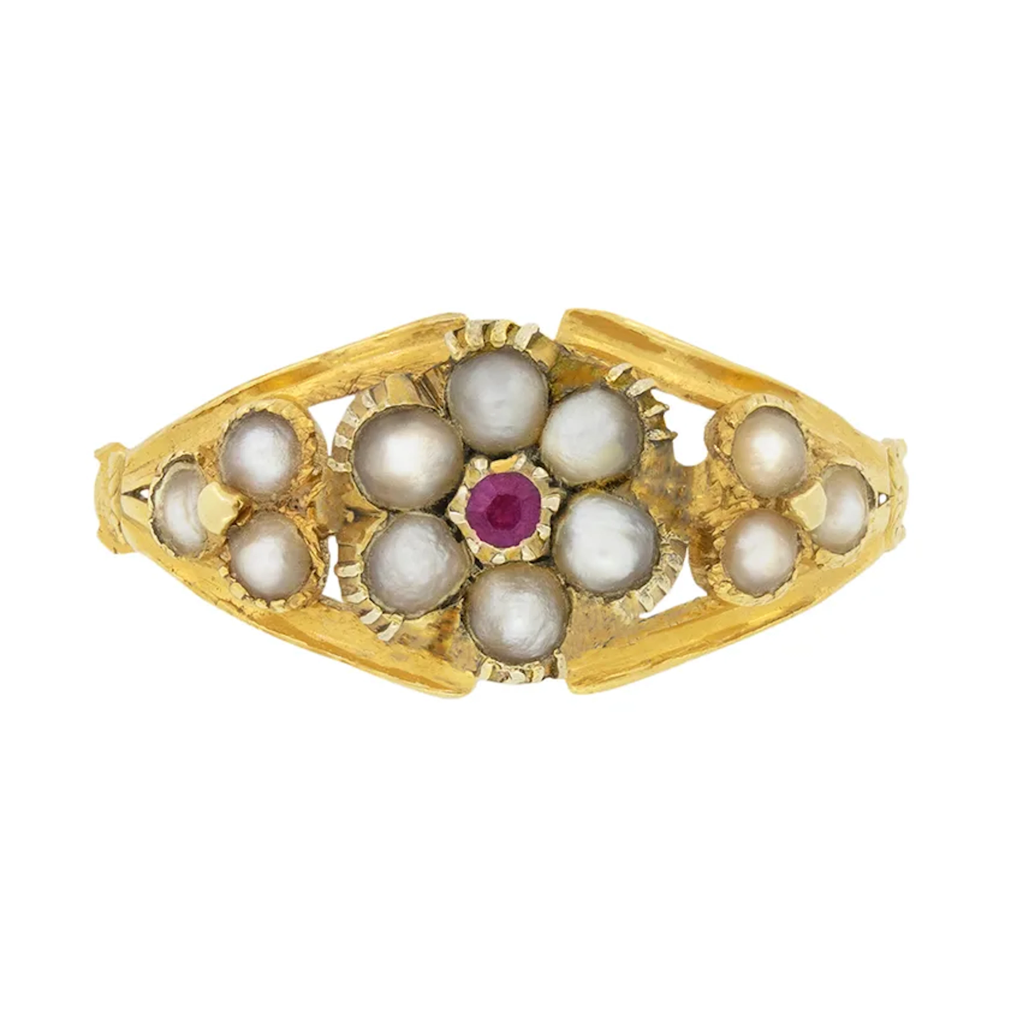 Victorian Garnet and Pearl Ring, c.1860s