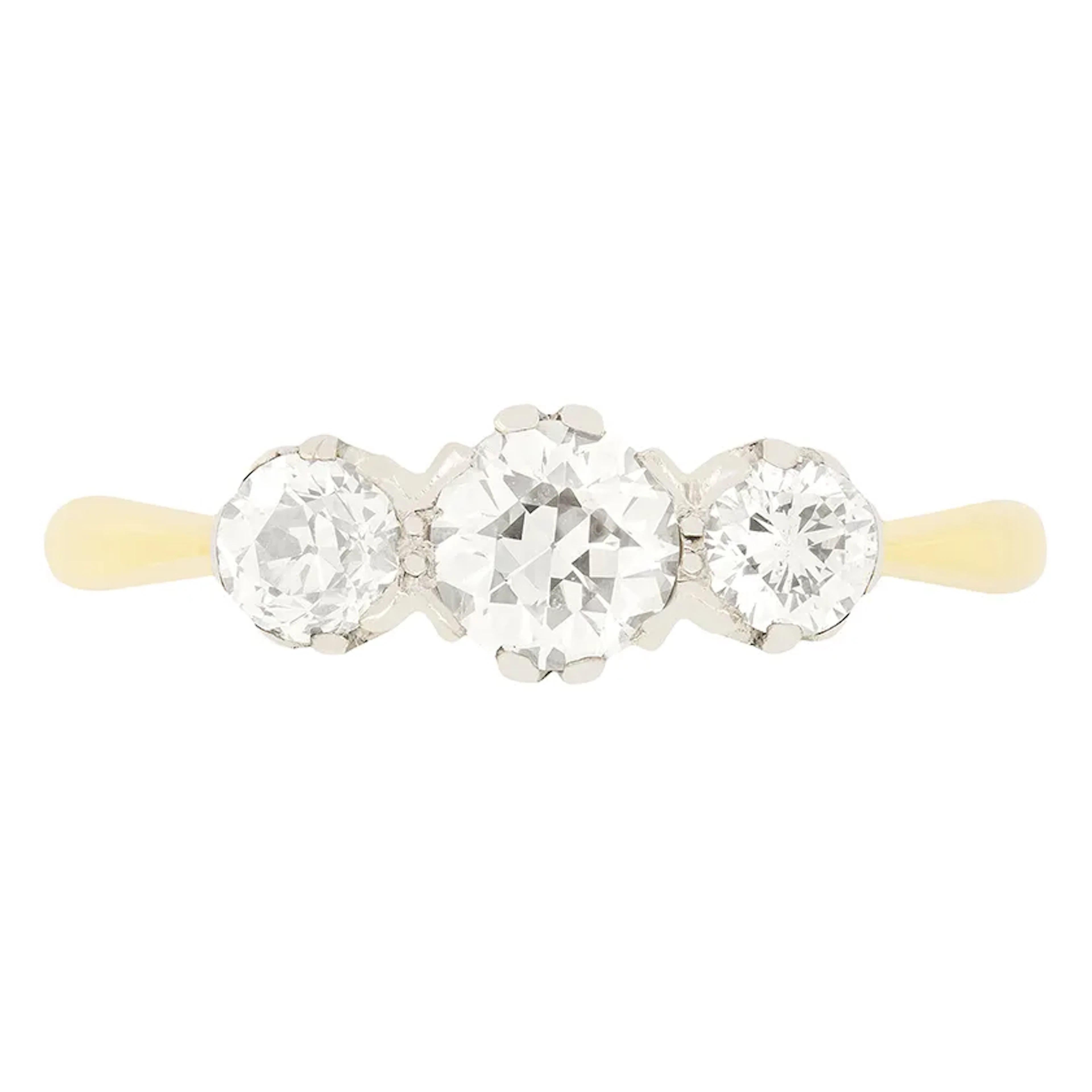 Edwardian 0.80ct Diamond Trilogy Ring, c.1910s