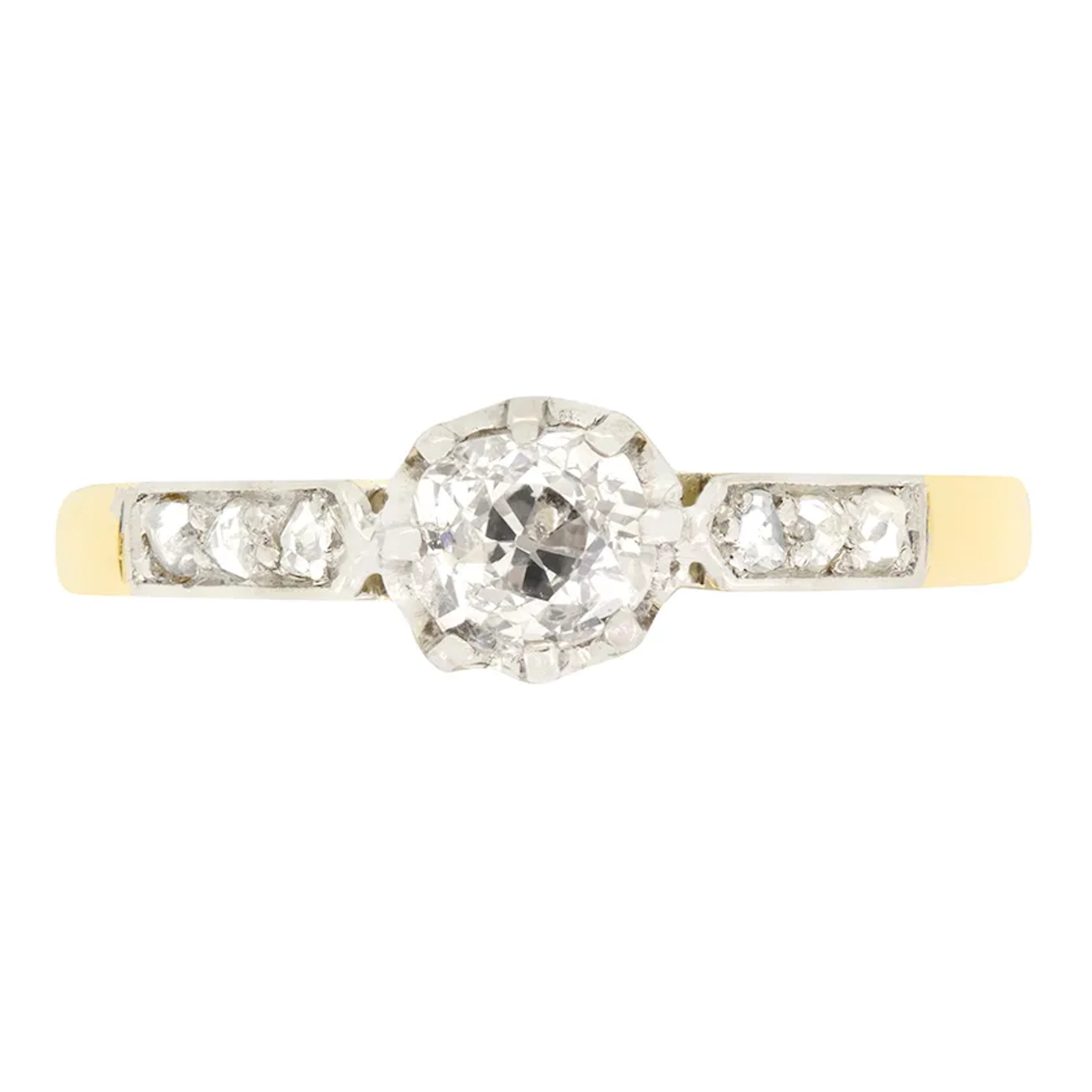 Edwardian 0.40ct Diamond Solitaire Ring, c.1910s